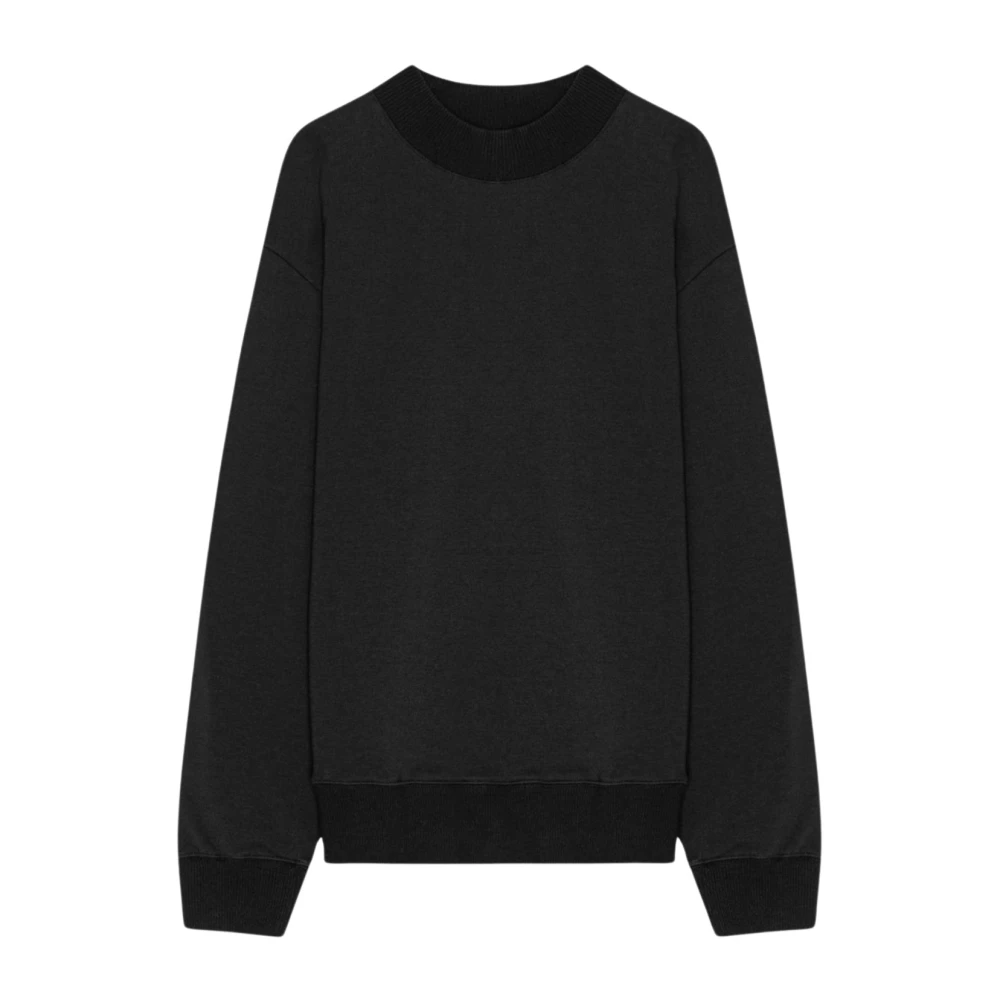 Nn07 Mock Print Sweater Zwart Black Heren