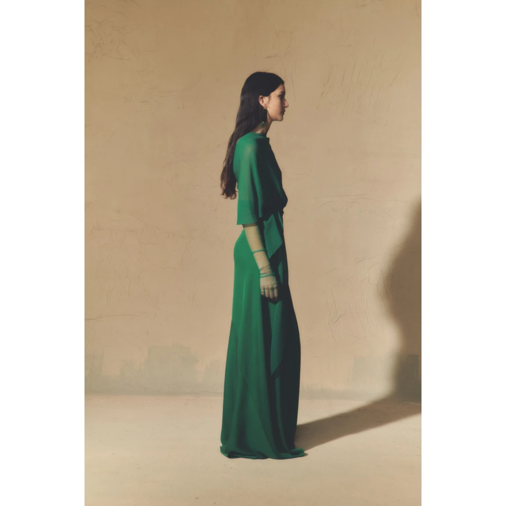 Cortana Land smaragdgroene zijden jurk Green Dames