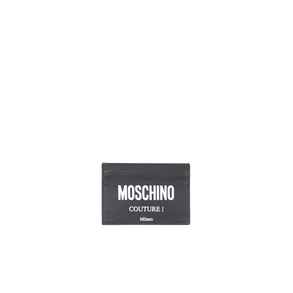 Moschino Luxe Leren Kaarthouder Black Heren