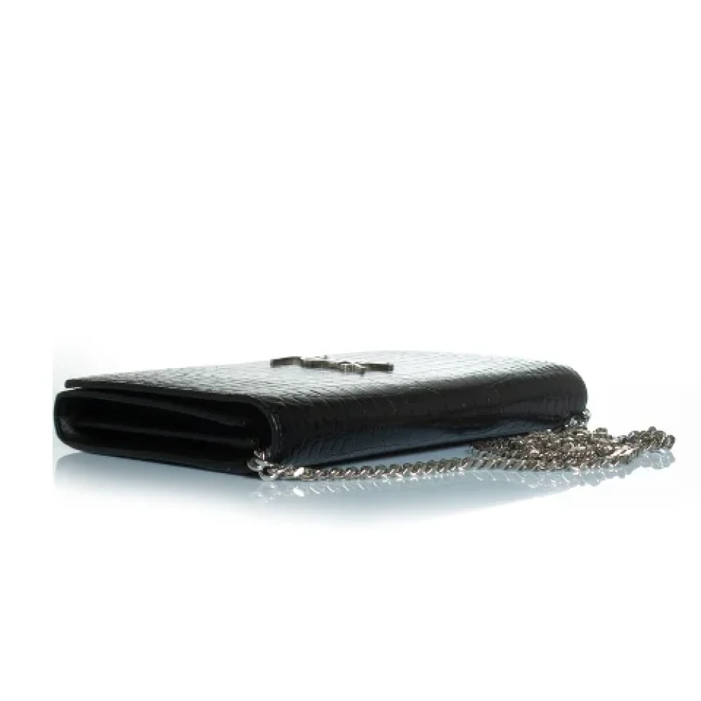 Saint Laurent Vintage Pre-owned Leather clutches Black Dames