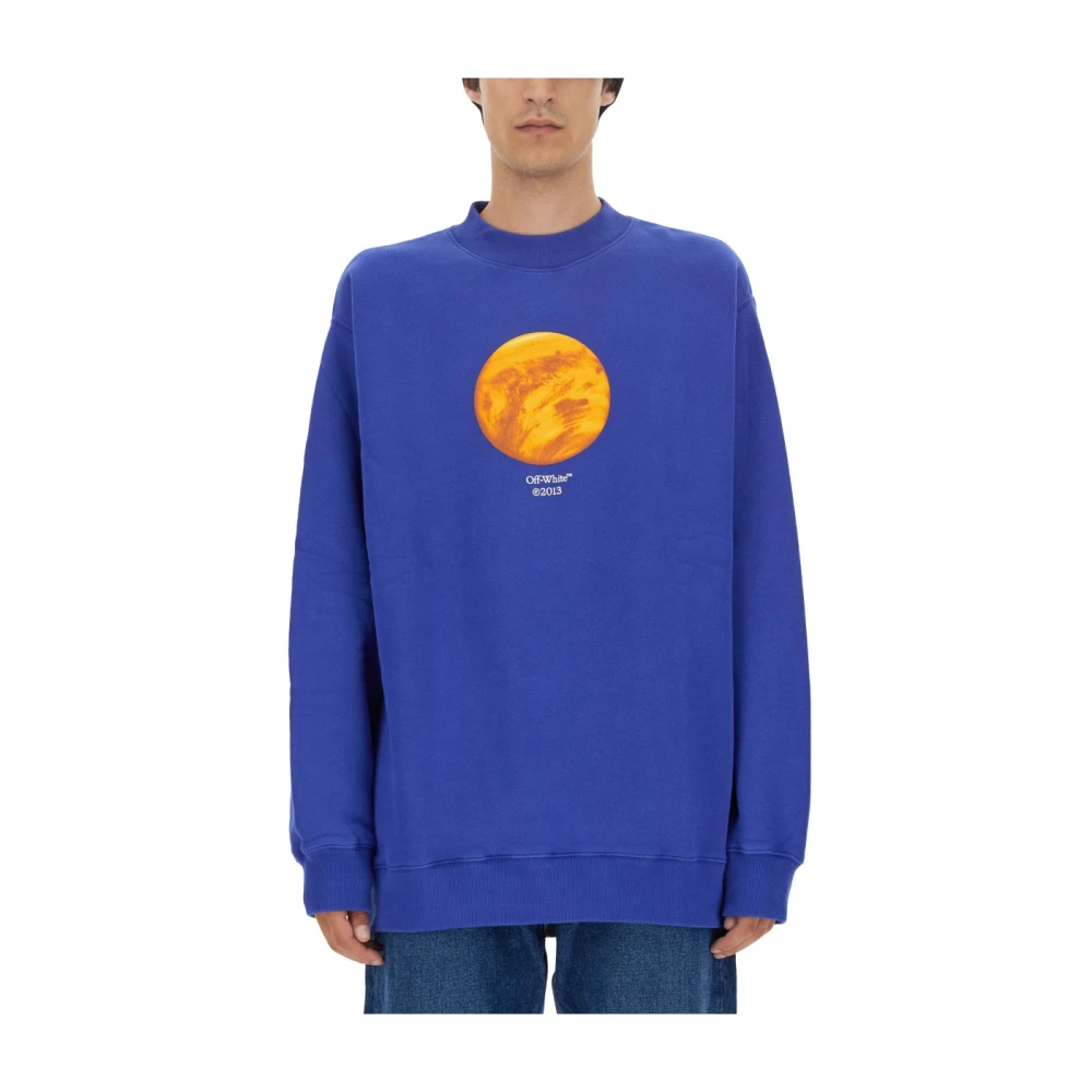 Off White Venus Print Sweater Blue Heren