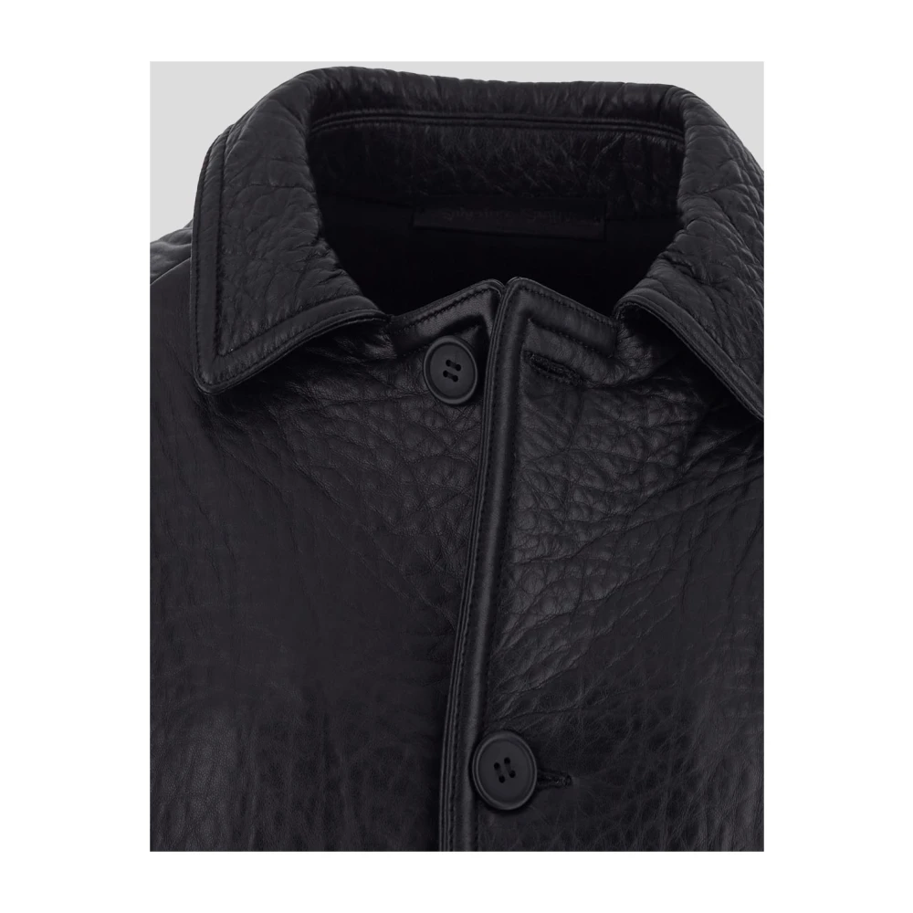 Salvatore Santoro Leren jas Black Heren