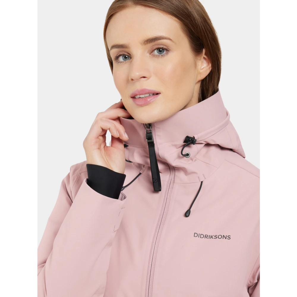 Didriksons Verstelbare Hooded Jacket met zakken Pink Dames