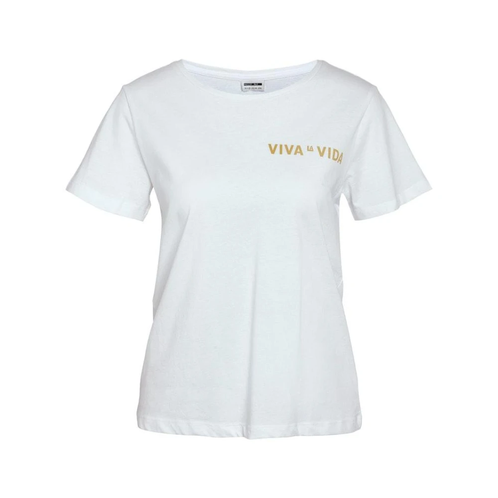 Noisy May Viva LA Vida Grafisch T-shirt White Dames