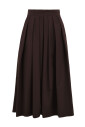 jupe-evasee-en-coton-marron
