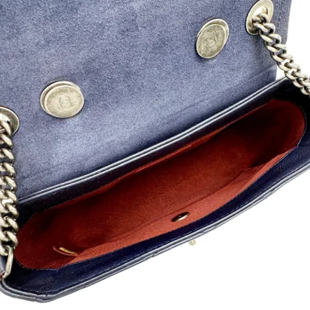 Chanel Vintage Pre-owned Leather chanel-bags Blue Dames