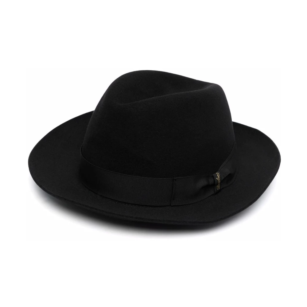 Borsalino Svart Alessandria Hatt Black, Herr