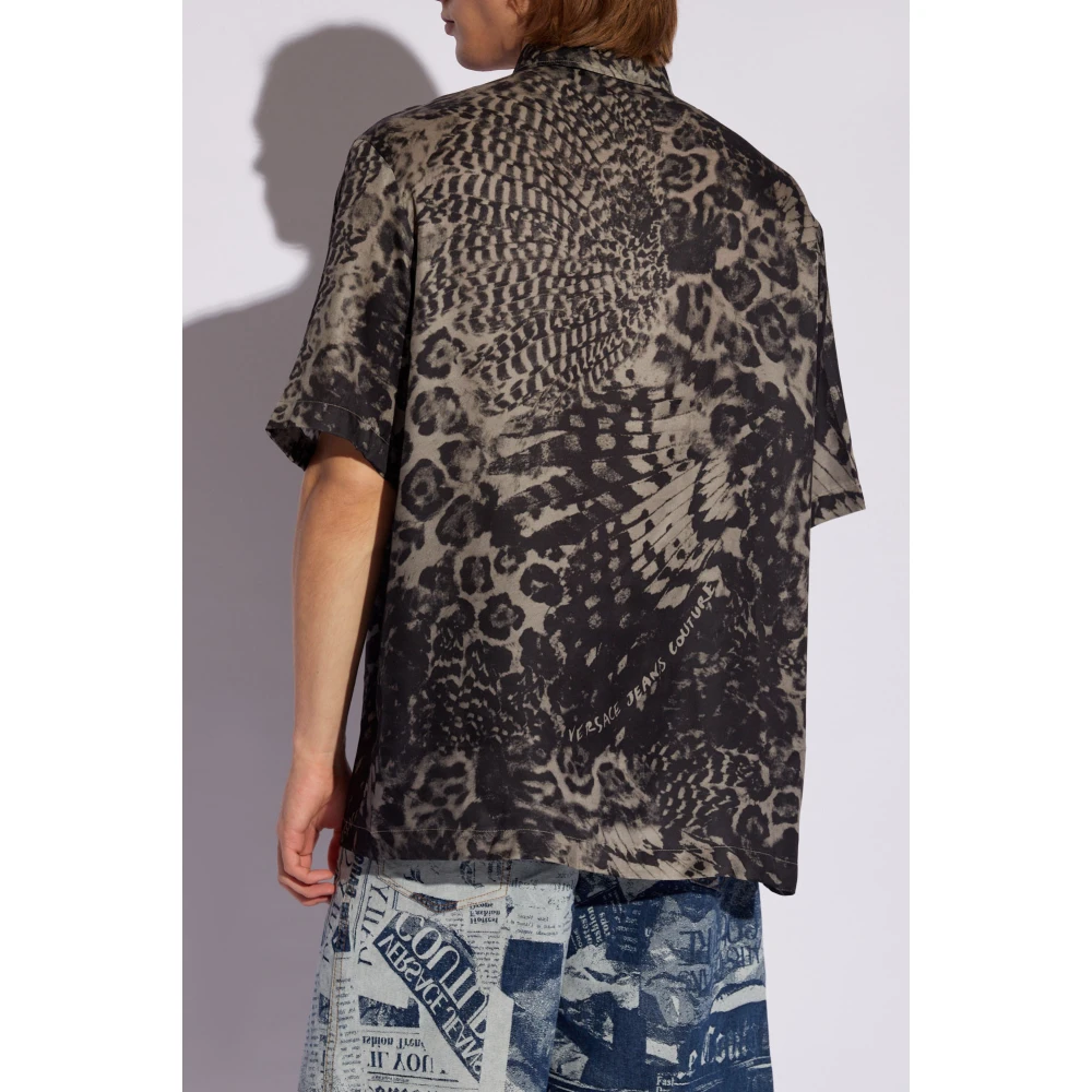 Versace Jeans Couture Shirt met korte mouwen Black Heren