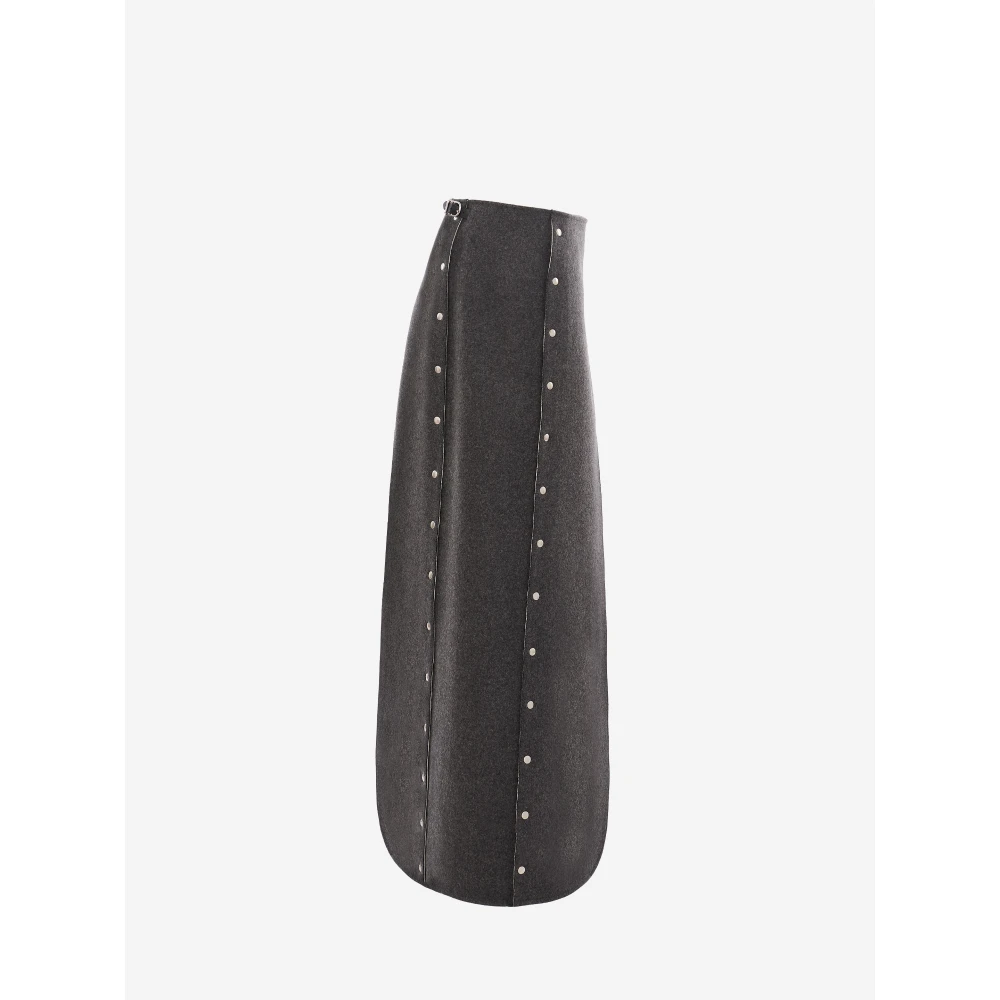 Durazzi Milano Grijze Melange Wollen Rok met Studs Gray Dames