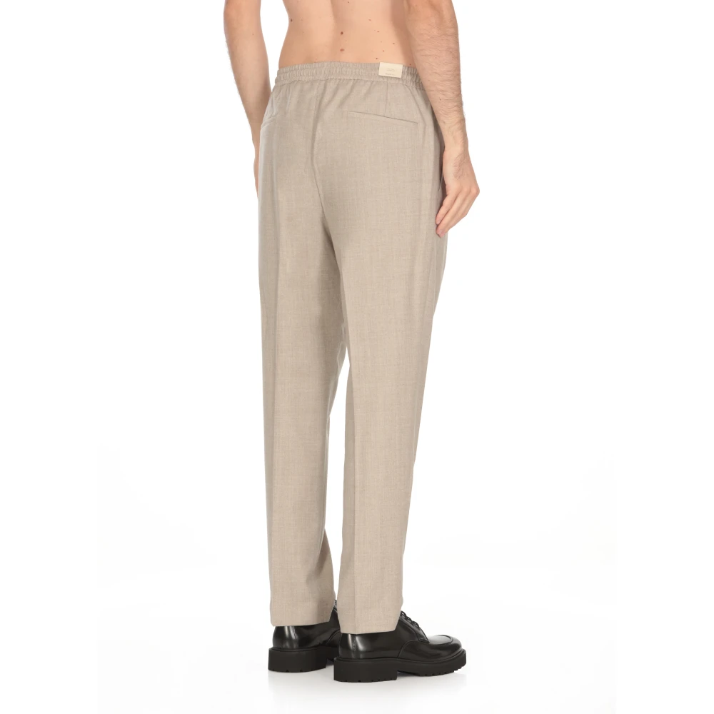 Briglia Beige Wol Elastische Taille Broek Beige Heren