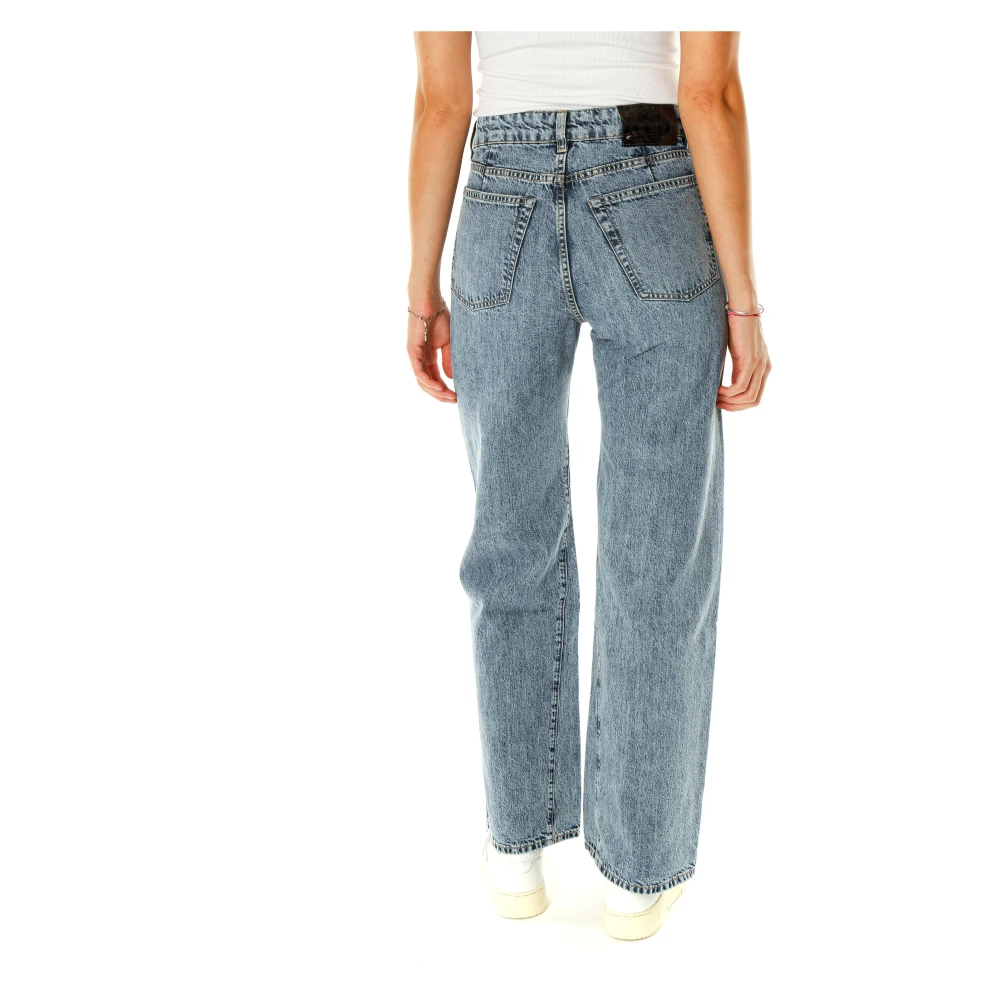 Our Legacy Wide Leg Jeans met Treble Cut Blue Heren