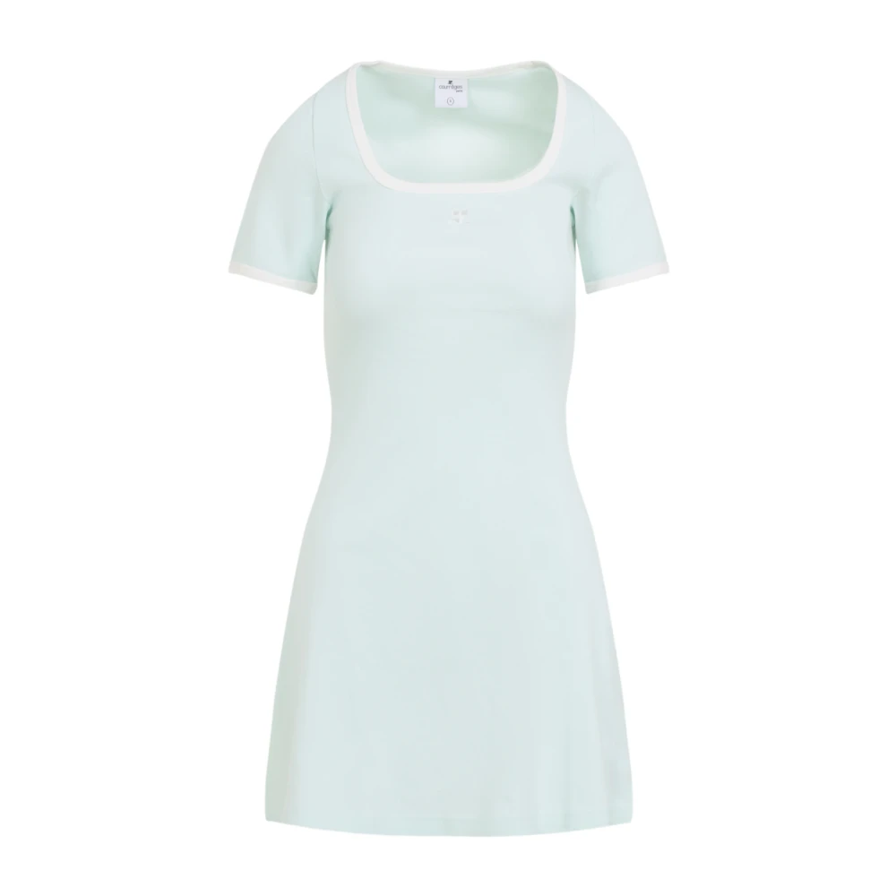 Courrèges Women's Blue Contrast Mini Dress - Short Dresses - M - Dresses