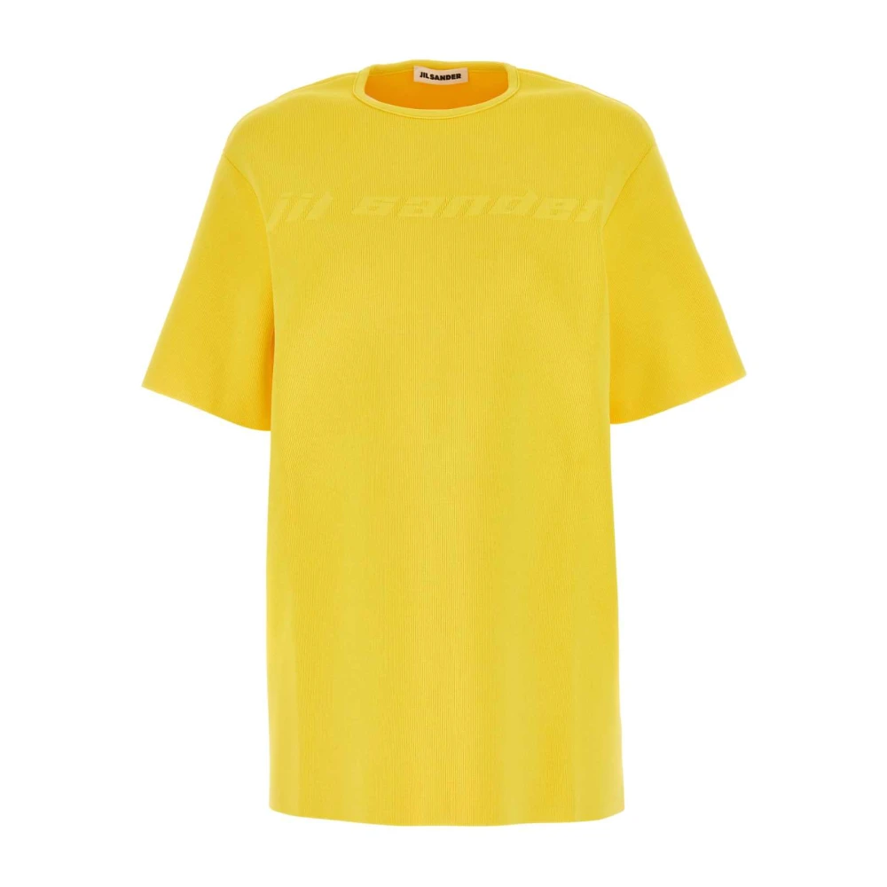 Jil Sander Gele Viscose Blend T-Shirt Yellow Dames