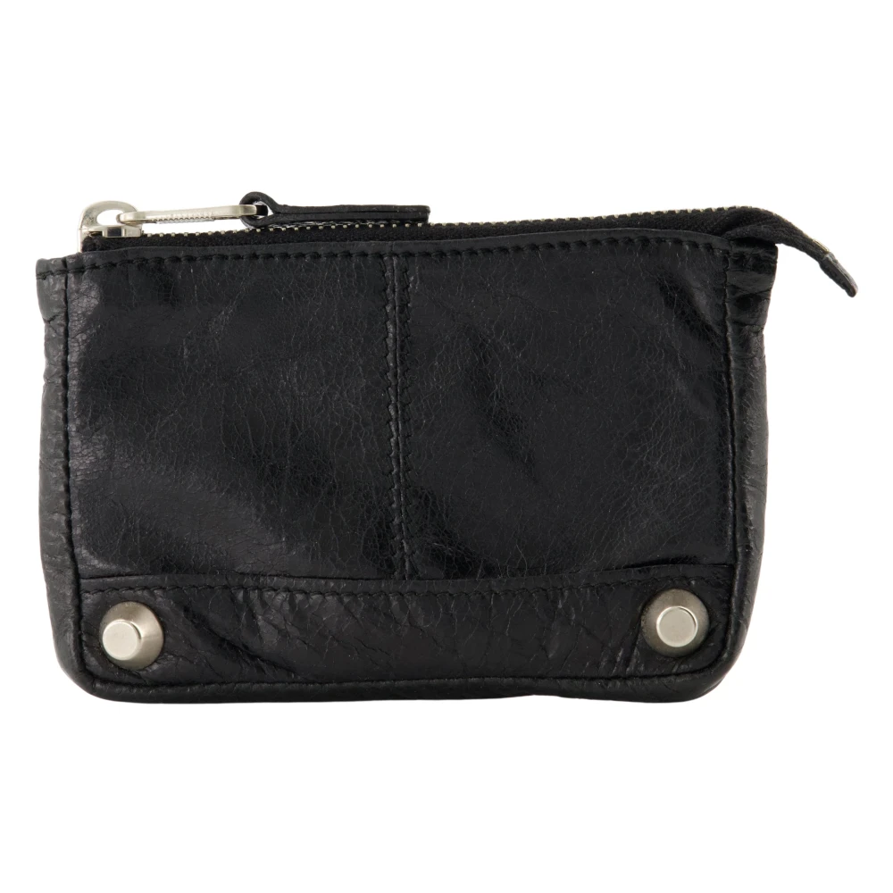 Balenciaga Vintage Leren Portemonnee City Collectie Black Heren