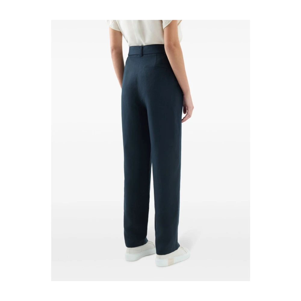 Woolrich Donkerblauwe Geplooide Broek Blue Dames