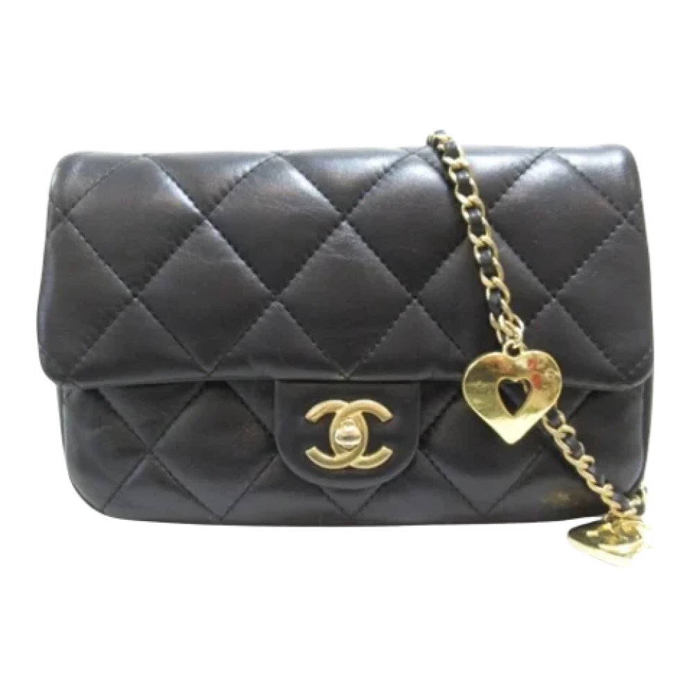 Chanel Vintage Pre-owned Leather crossbody-bags Black Dames
