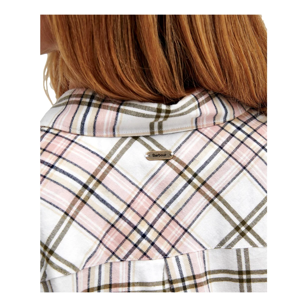 Barbour Marnie Geruite Shirt in Roze Multicolor Dames