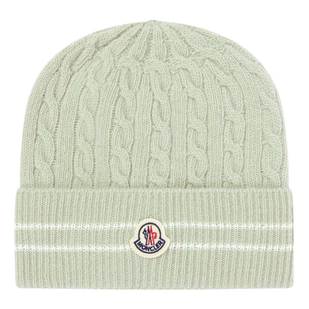 Moncler Girls Green Hats & Caps, S, Knitted Beanie Hat