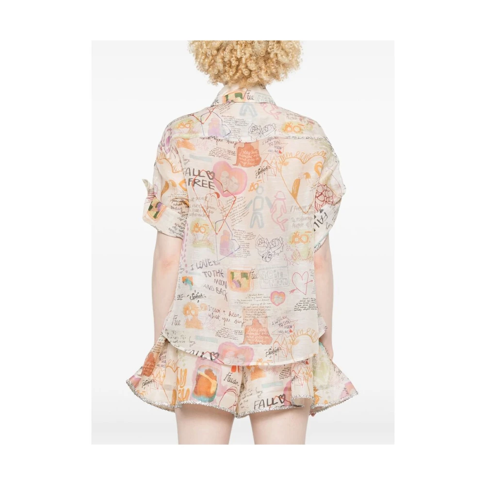 Zimmermann Beige Knoopshirt Multicolor Dames