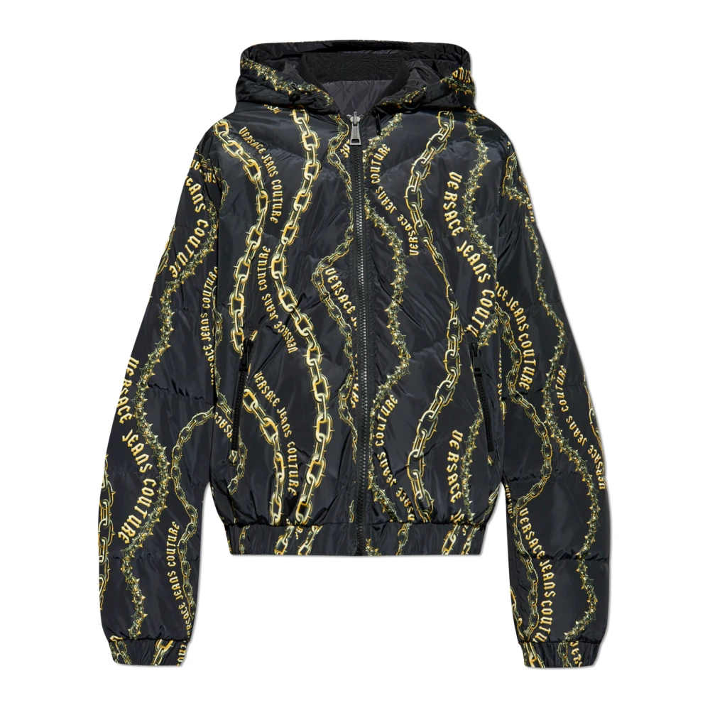 Versace Jeans Couture Zwarte Trendy Jas met Originele Details Multicolor Heren