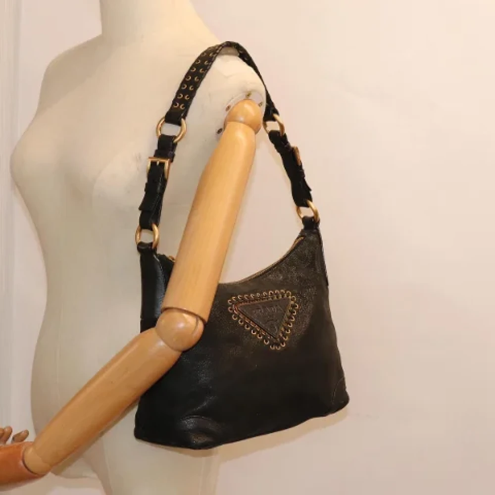 Prada Vintage Pre-owned Leather prada-bags Black Dames