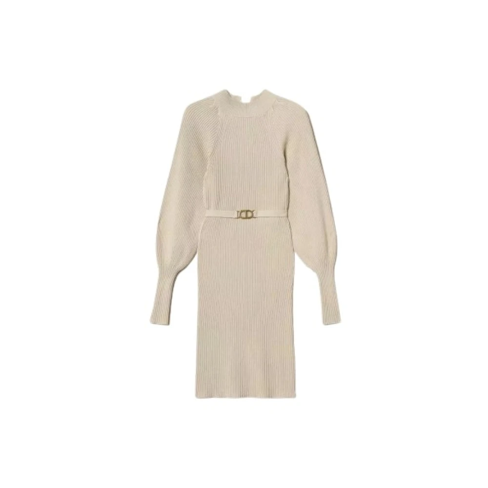 Twinset Gebreide Jurk Beige Dames