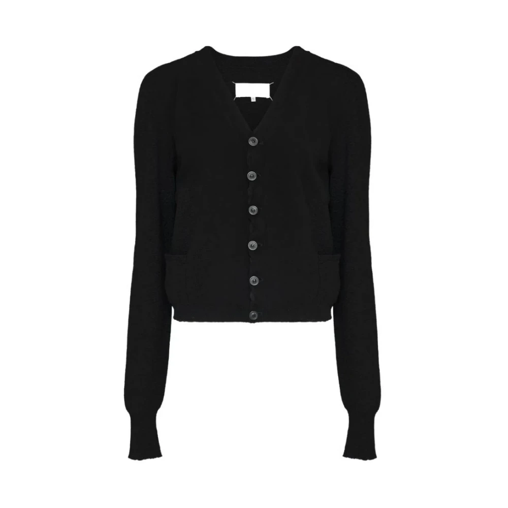 Maison Margiela Women's Black Wool V-Neck Cardigan