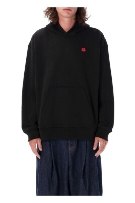 sweat-a-capuche-en-tricot-noir-avec-graphique-floral