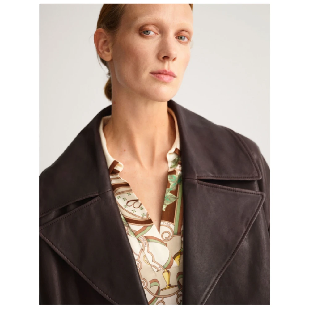 Gant Oversized Leren Jas Brown Dames