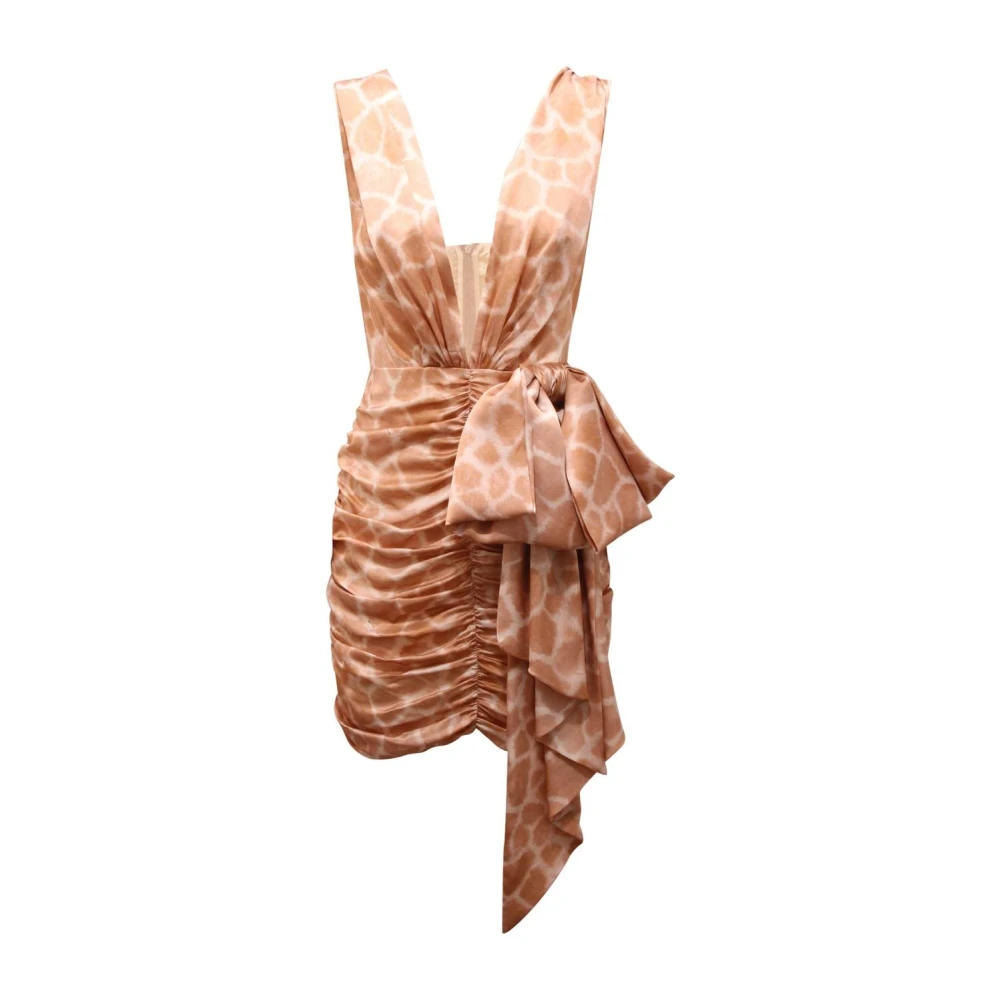 Elisabetta Franchi Pink Silk Dress With Zipper Back - Female - Short Dresses - S - Dresses