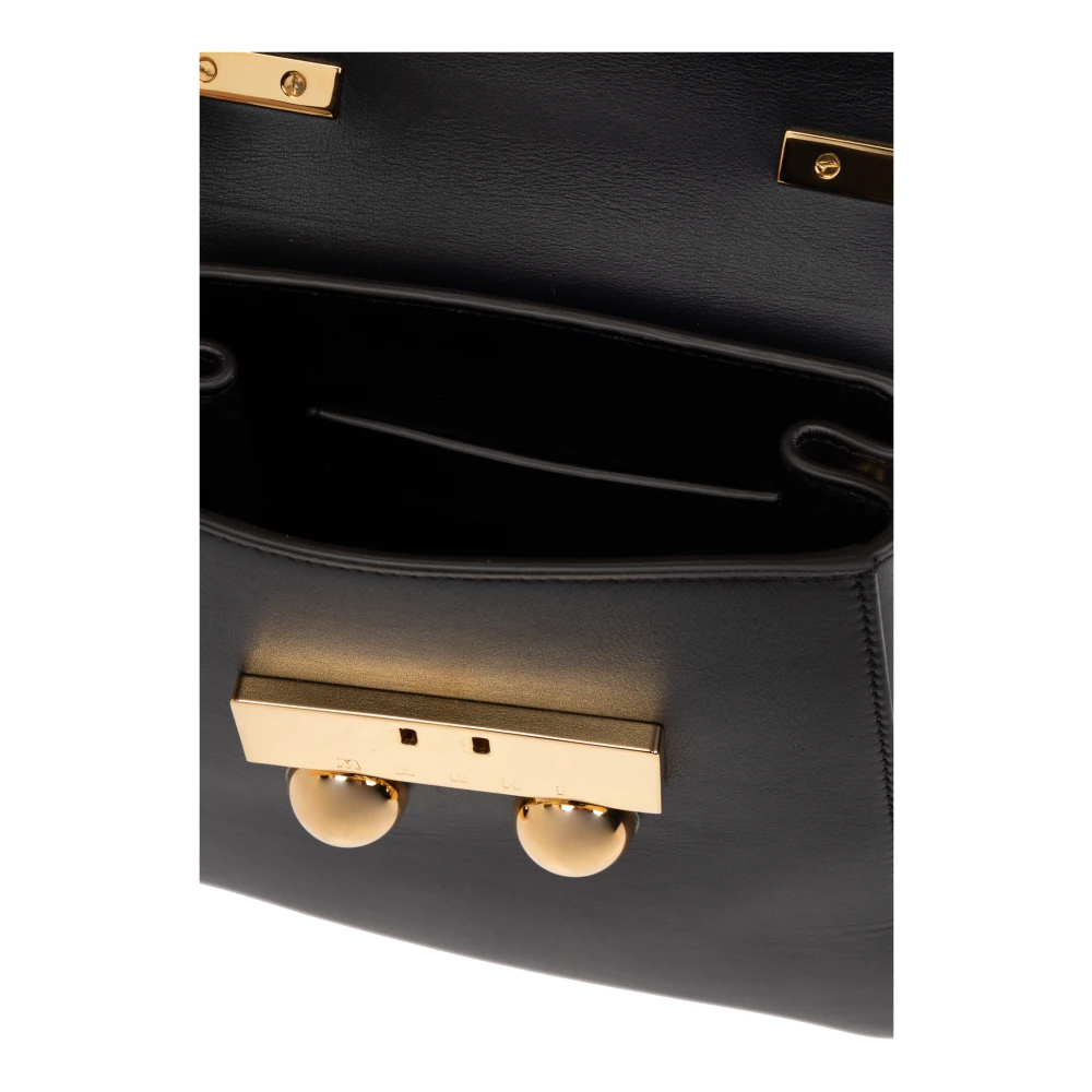 Marni Leren rugzak Black Dames
