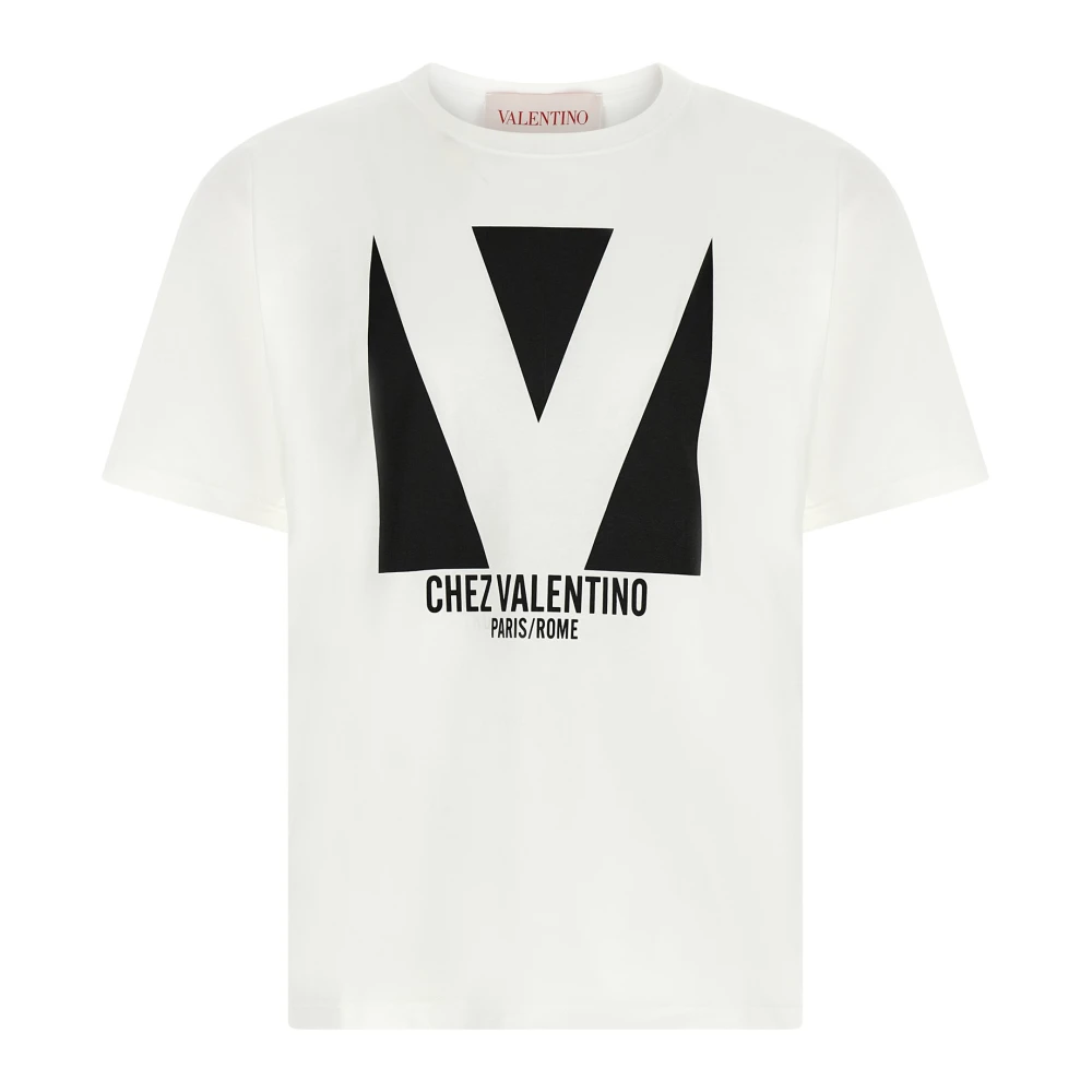 Valentino Garavani White T-Shirts, Male, Xl, Chez Valentino T-Shirt