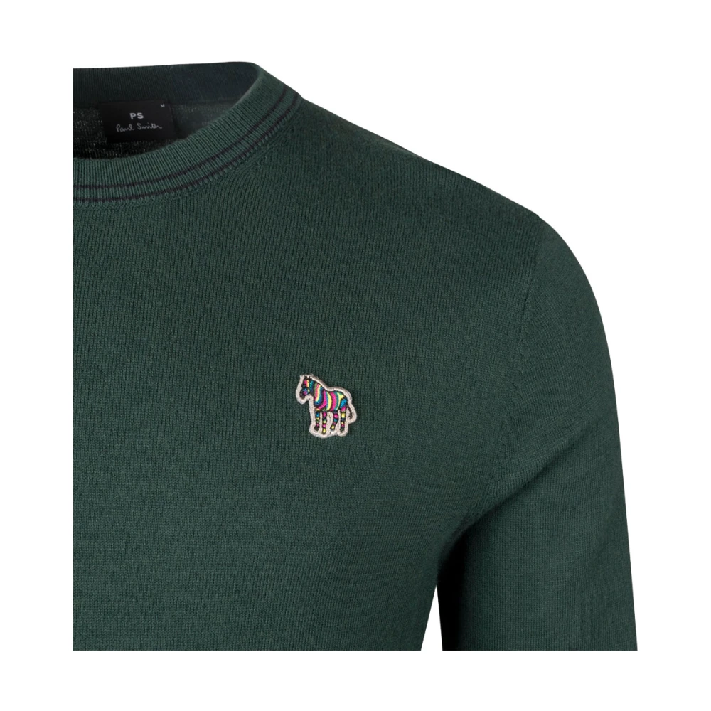 PS By Paul Smith Zebra Badge Gebreide Trui Green Heren
