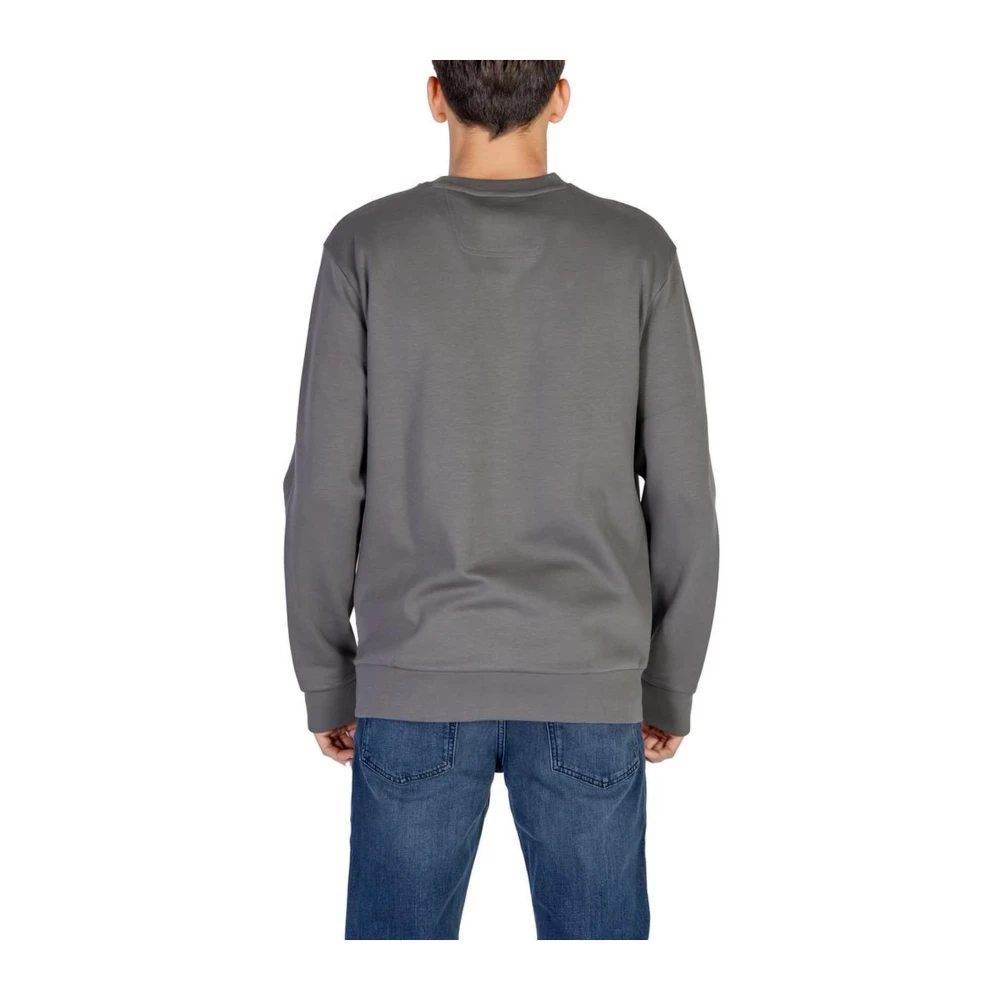 Hugo Boss Katoenen trui met elastaanmix Gray Heren