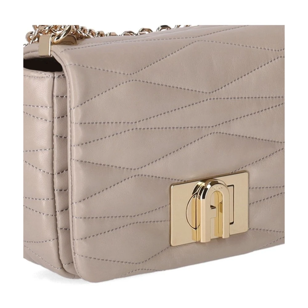 Furla Gewatteerde Vanille Crossbody Tas met Arco Draaislot Beige Dames