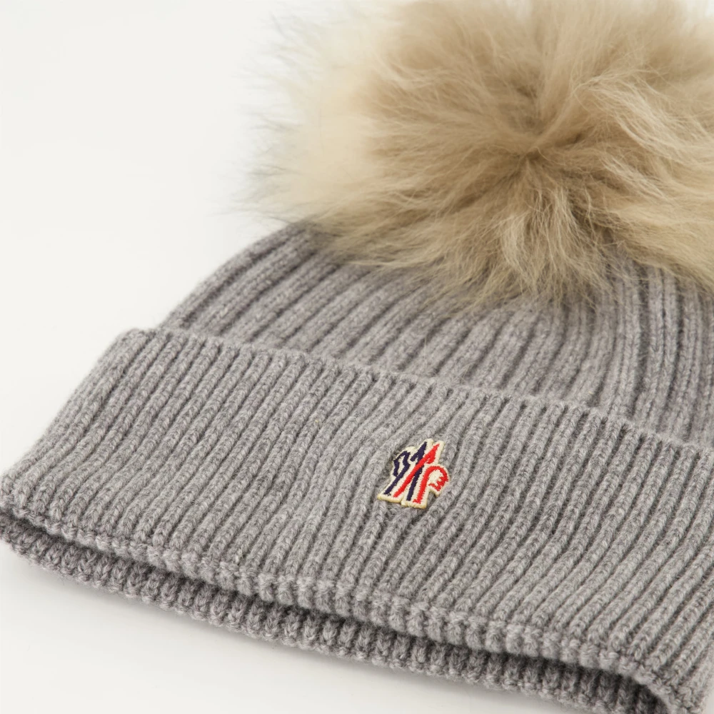 Moncler Pom Kasjmier Beanie Grijs Gray Dames