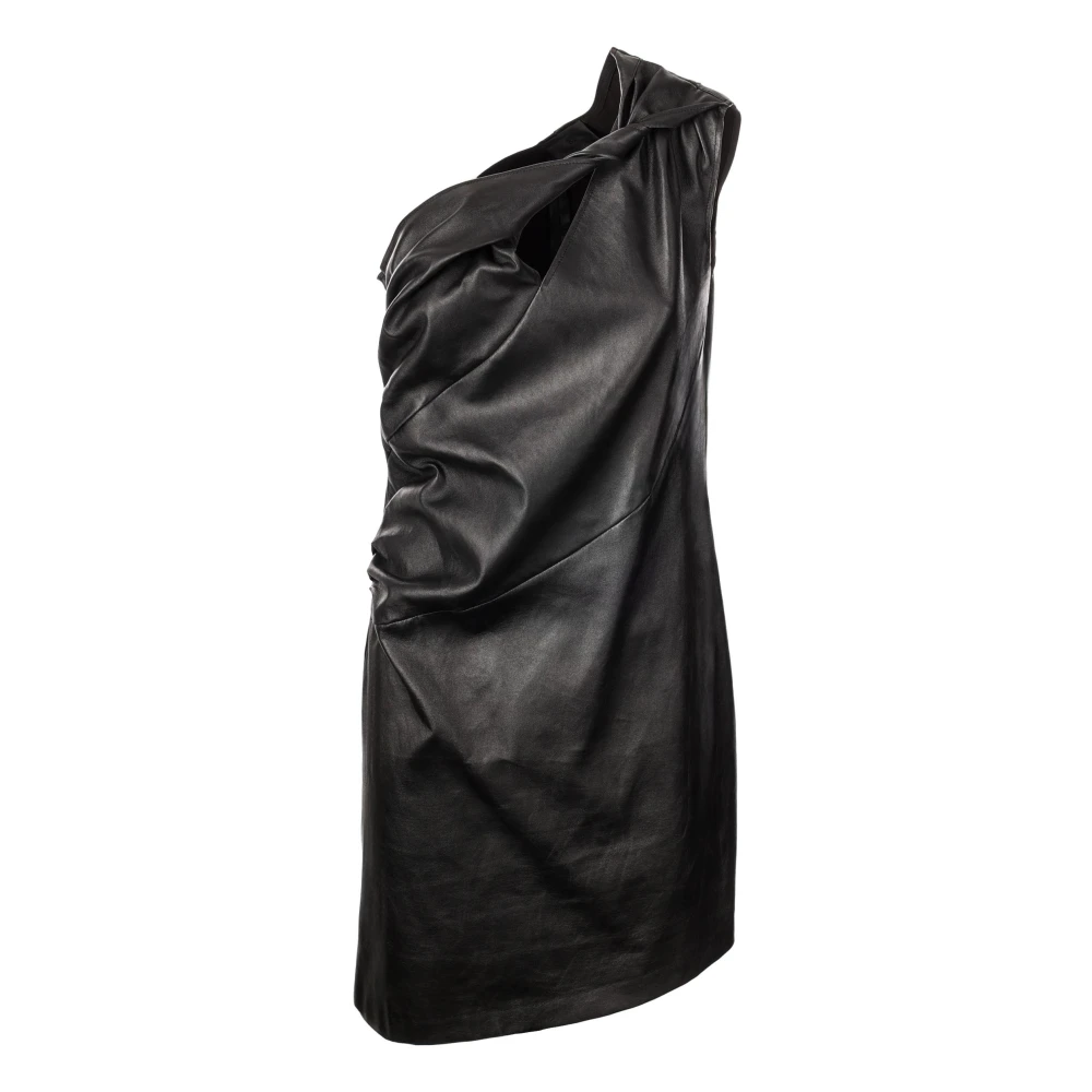 Givenchy Mouwloze Leren Jurk Black Dames