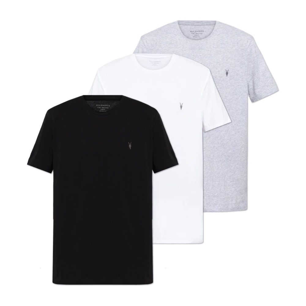 AllSaints Drie-Pack T-Shirts Beugel Multicolor Heren