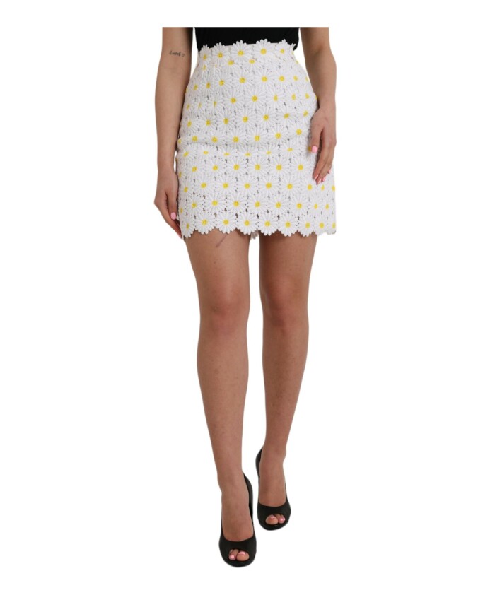 jupe-mini-a-line-florale-blanc