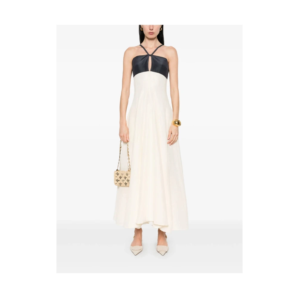 Raquel Diniz Beige Cut-Out Spaghetti Strap Jurk Beige Dames