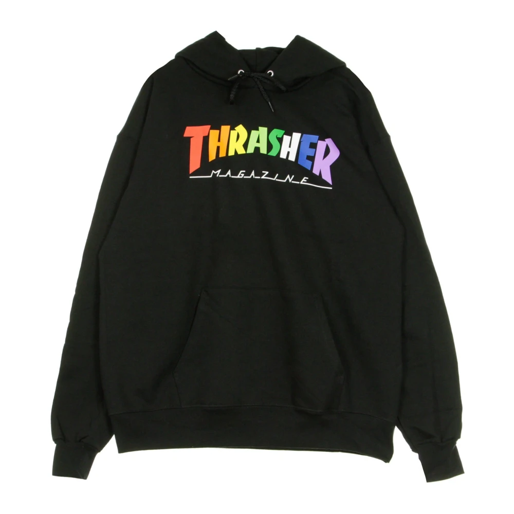 Thrasher Zwarte Regenboog Hoodie voor Mannen Black Heren