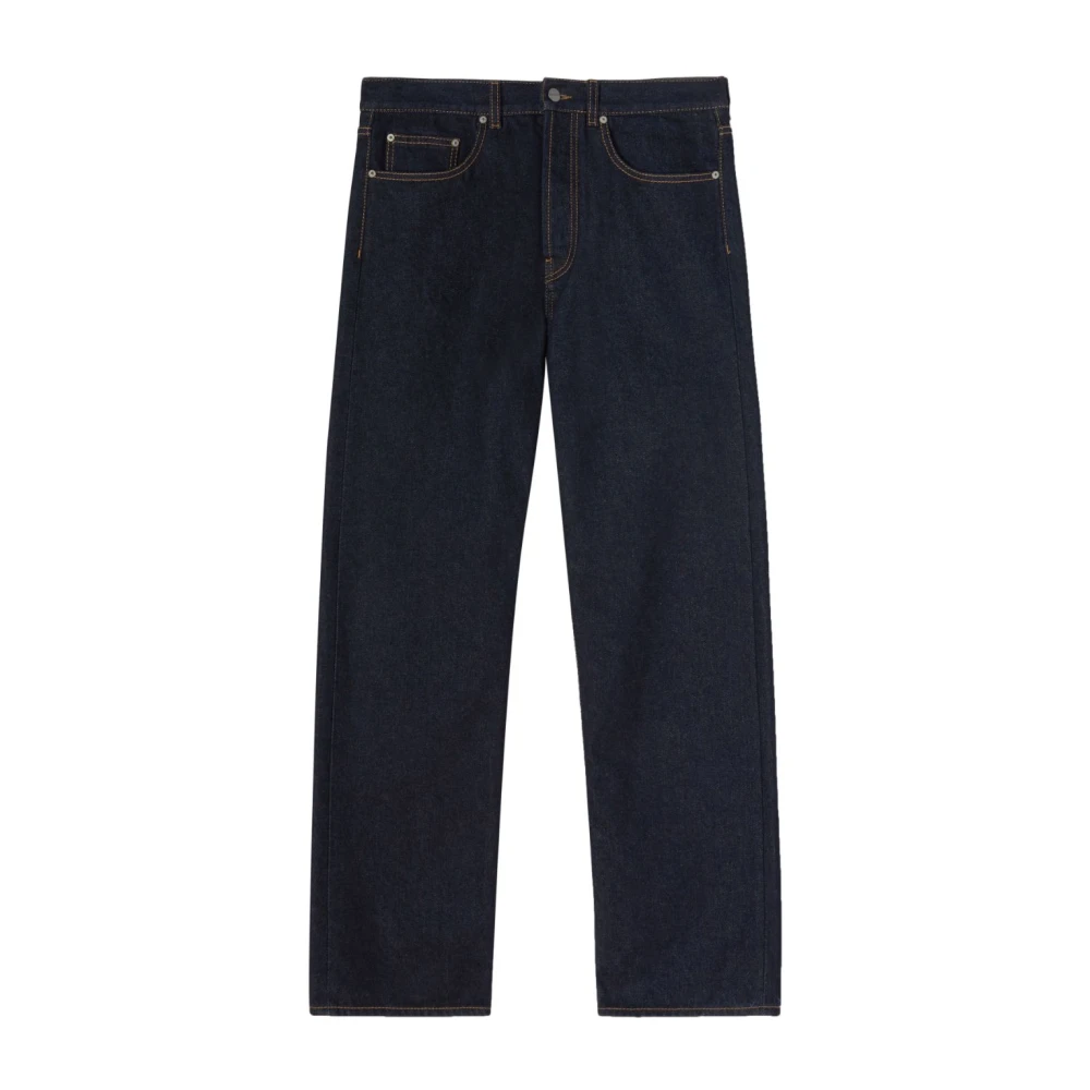 Palm Angels Blauwe Denim Jeans met Ritssluiting en Knoopsluiting Blue Heren