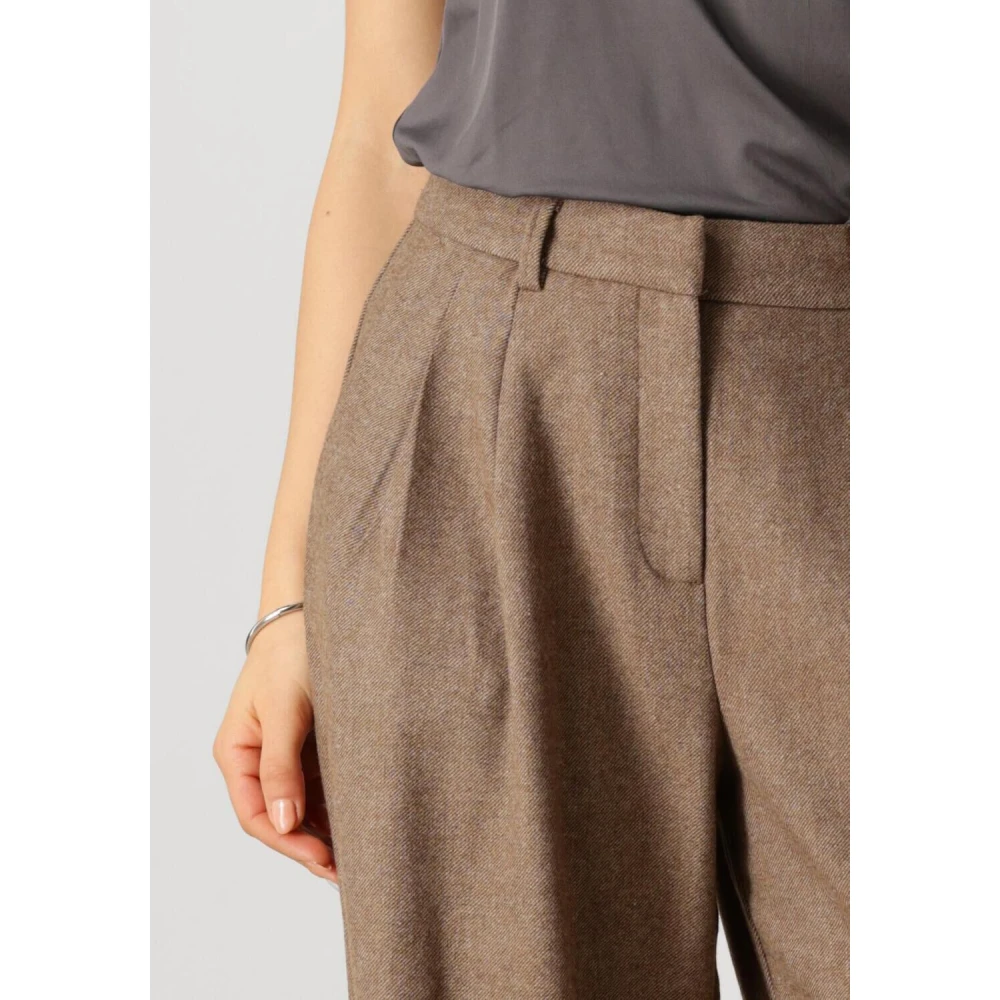 moss copenhagen Elegante Bruine Hoge Taille Broek Brown Dames
