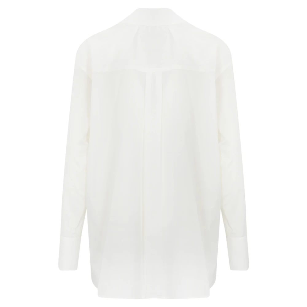 Blugirl Witte Poplin Overhemd Lange Mouw Knoop White Dames