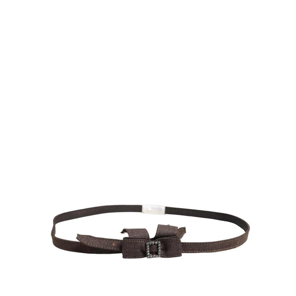 Ermanno Scervino Women's Brown Wool Bow Embellished Buckle Belt