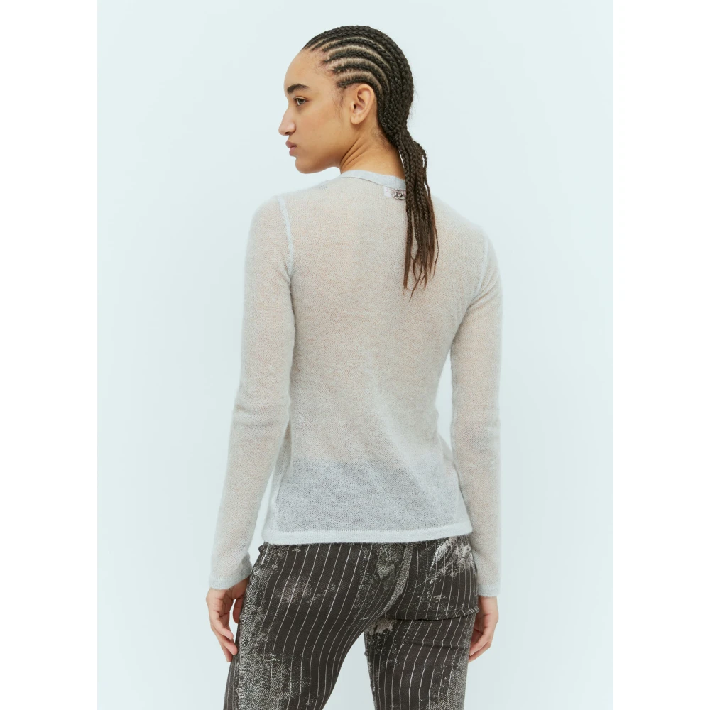 Diesel Lichtgewicht Gebreid Vest met Bralet Paneel Gray Dames