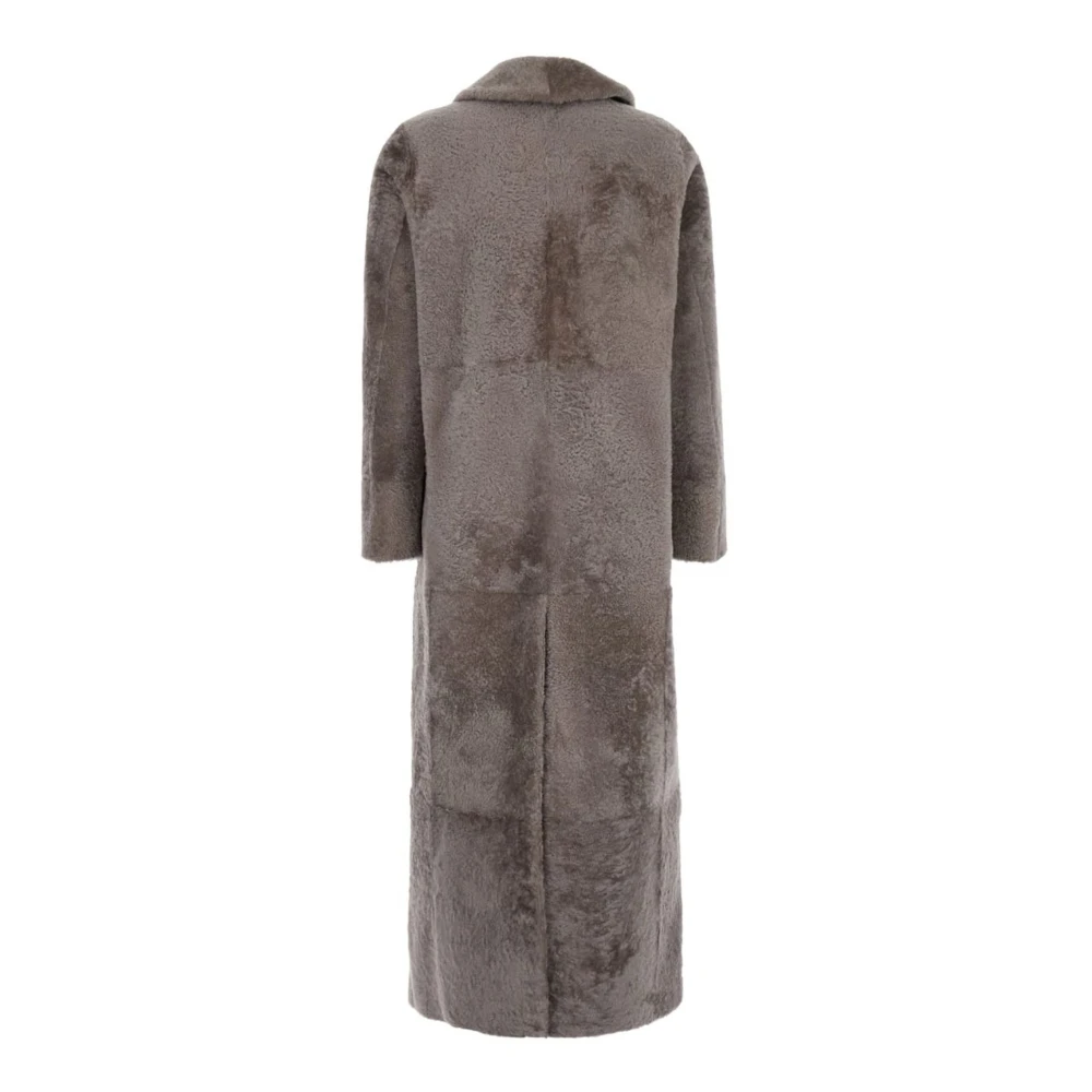 Blancha Taupe Shearling Winterjas Gray Dames
