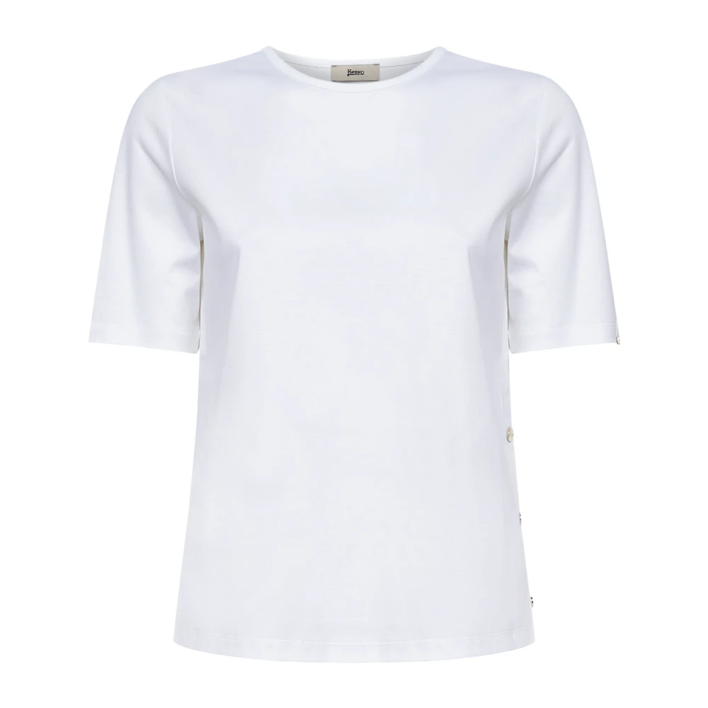 Herno Mujer Blanco - Camiseta De Cuello Redondo- Tops - M- Camiseta De Cuello Redondo