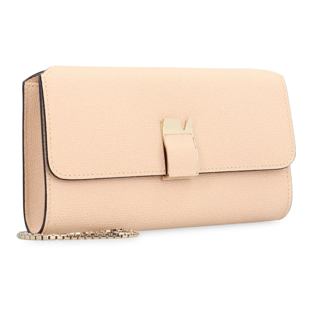Valextra Leren Clutch met Kettingband Pink Dames