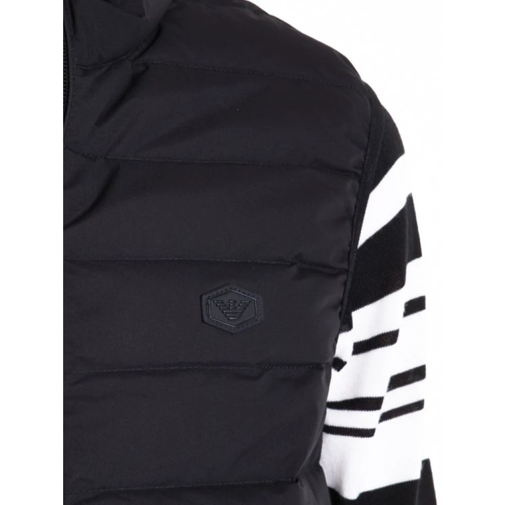 Emporio Armani Heren Gewatteerd Vest met Dubbele Rits en Zakken Black Heren